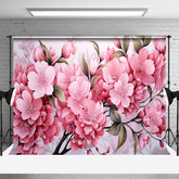 Lofaris Elegant Pink Sakura Leaf Floral Photography Backdrop
